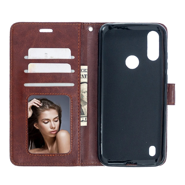 For Motorola Moto E6s (2020) Crazy Horse Texture Horizontal Flip Leather Case with Holder & Card Slots & Wallet & Photo Frame