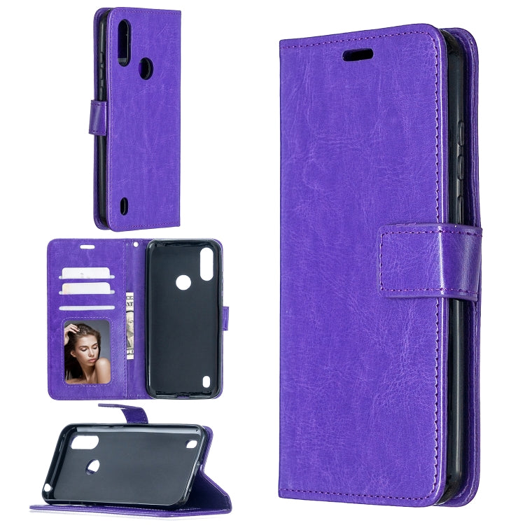 For Motorola Moto E6s (2020) Crazy Horse Texture Horizontal Flip Leather Case with Holder & Card Slots & Wallet & Photo Frame