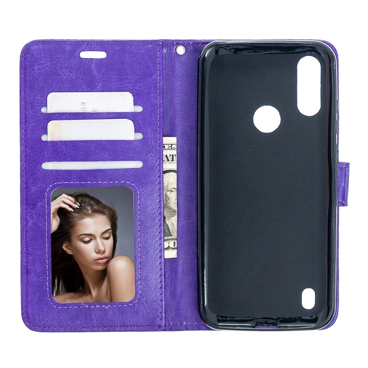 For Motorola Moto E6s (2020) Crazy Horse Texture Horizontal Flip Leather Case with Holder & Card Slots & Wallet & Photo Frame
