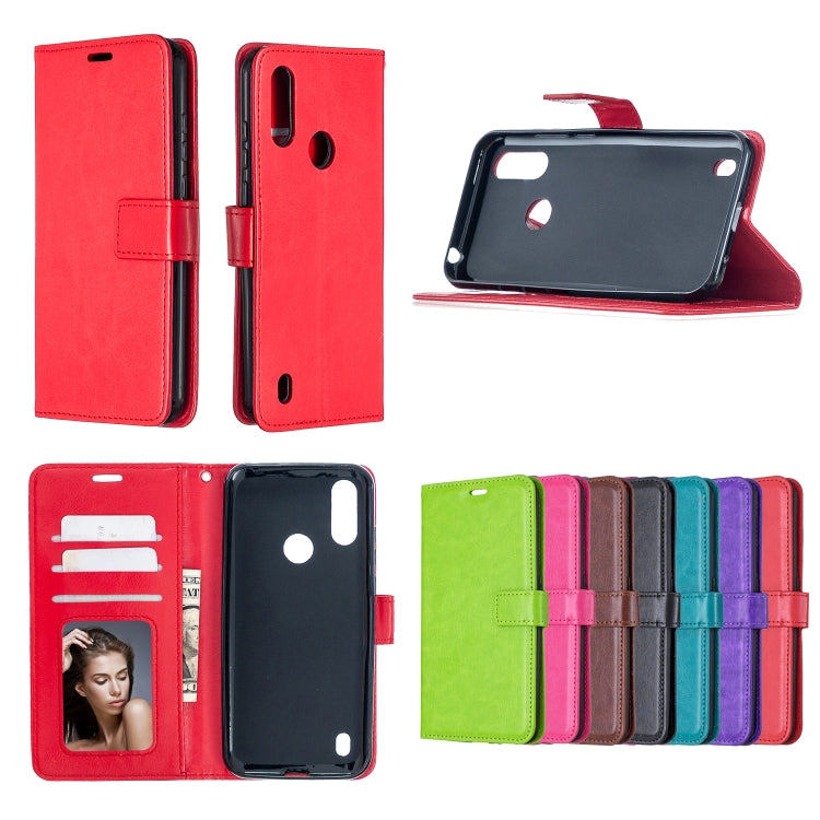For Motorola Moto E6s (2020) Crazy Horse Texture Horizontal Flip Leather Case with Holder & Card Slots & Wallet & Photo Frame