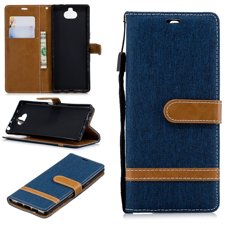 Color Matching Denim Texture Leather Case for Sony Xperia 10 / XA3,