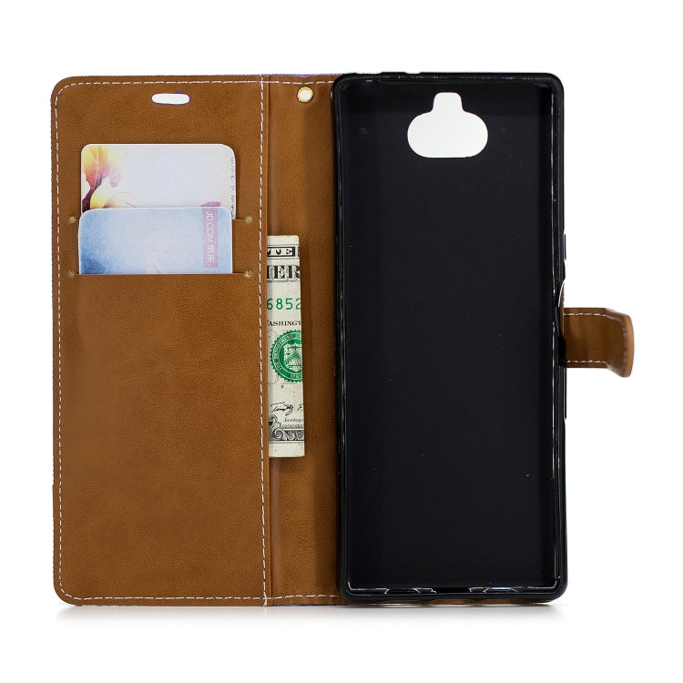 Color Matching Denim Texture Leather Case for Sony Xperia 10 / XA3,