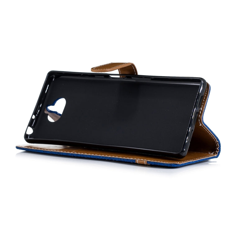Color Matching Denim Texture Leather Case for Sony Xperia 10 / XA3,