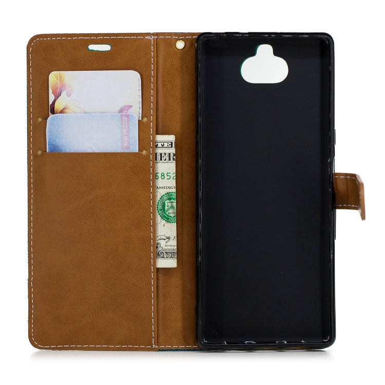 Color Matching Denim Texture Leather Case for Sony Xperia 10 / XA3,