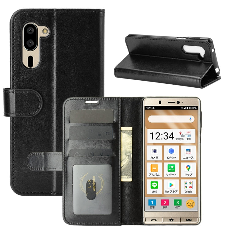 For Sharp senior R64 Texture Single Horizontal Flip Protective Case with Holder & Card Slots & Wallet& Photo Frame