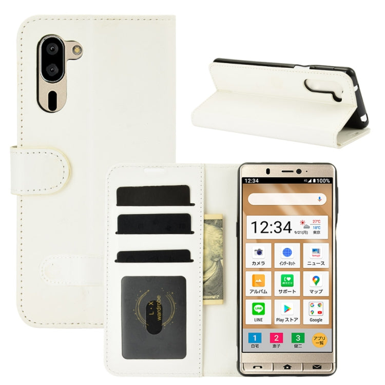 For Sharp senior R64 Texture Single Horizontal Flip Protective Case with Holder & Card Slots & Wallet& Photo Frame