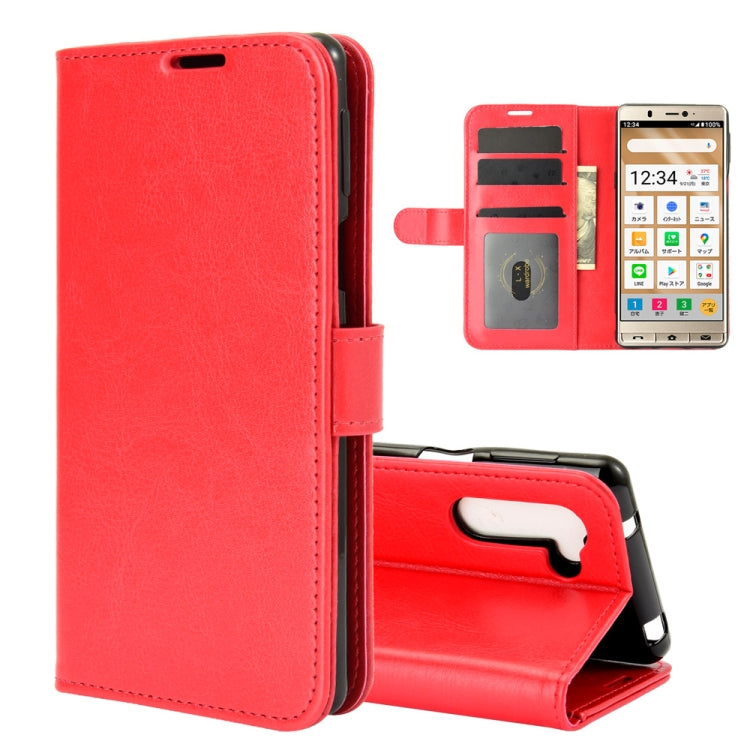 For Sharp senior R64 Texture Single Horizontal Flip Protective Case with Holder & Card Slots & Wallet& Photo Frame
