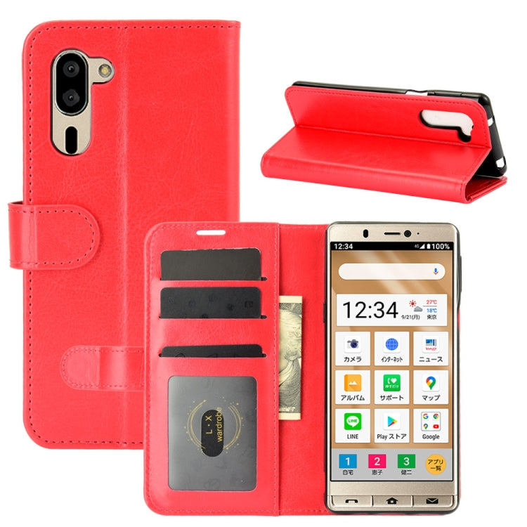 For Sharp senior R64 Texture Single Horizontal Flip Protective Case with Holder & Card Slots & Wallet& Photo Frame