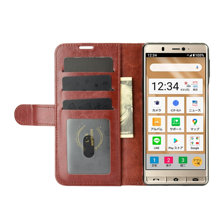 For Sharp senior R64 Texture Single Horizontal Flip Protective Case with Holder & Card Slots & Wallet& Photo Frame