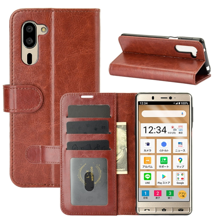 For Sharp senior R64 Texture Single Horizontal Flip Protective Case with Holder & Card Slots & Wallet& Photo Frame