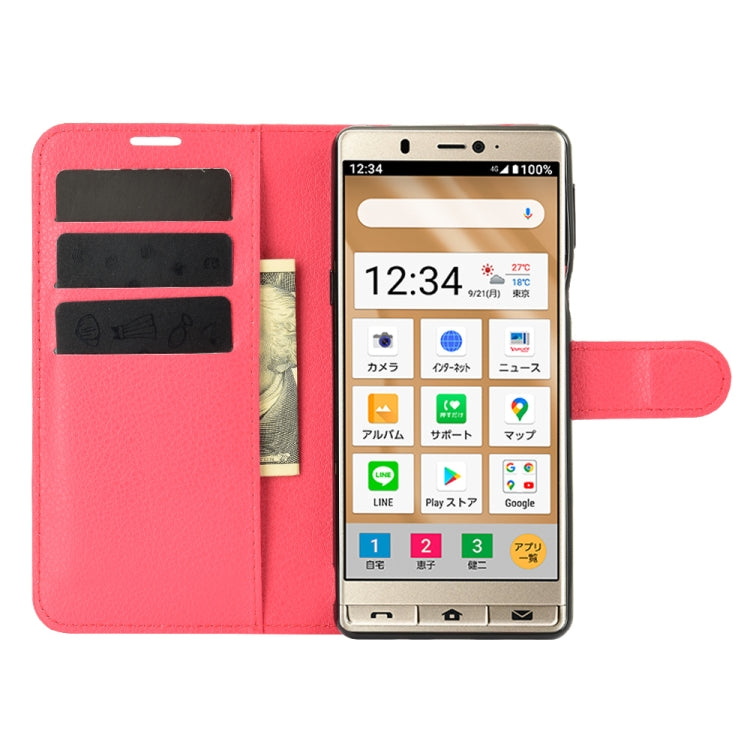 For Sharp senior Litchi Texture Horizontal Flip Protective Case with Holder & Card Slots & Wallet