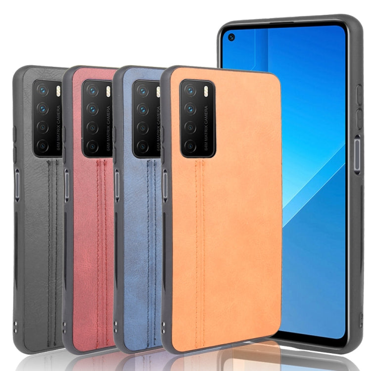 For Huawei Honor Play4 Shockproof Sewing Cow Pattern Skin PC + PU + TPU Case