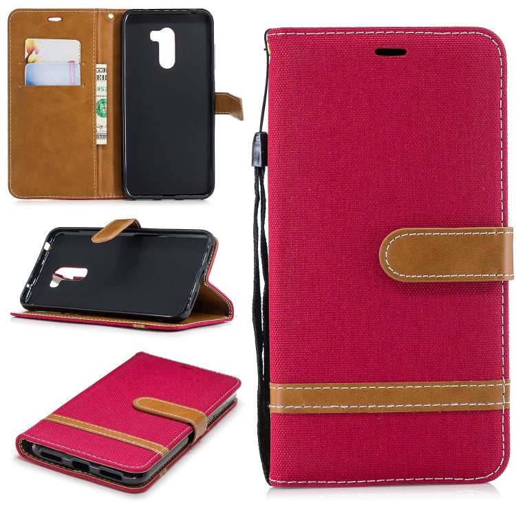 Color Matching Denim Texture Leather Case for Xiaomi Pocophone F1, with Holder & Card Slots & Wallet & Lanyard