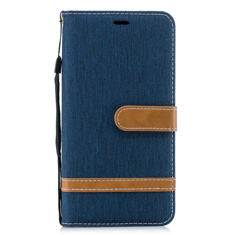 Color Matching Denim Texture Leather Case for Xiaomi Pocophone F1, with Holder & Card Slots & Wallet & Lanyard