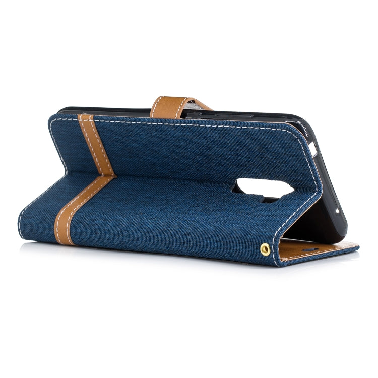 Color Matching Denim Texture Leather Case for Xiaomi Pocophone F1, with Holder & Card Slots & Wallet & Lanyard