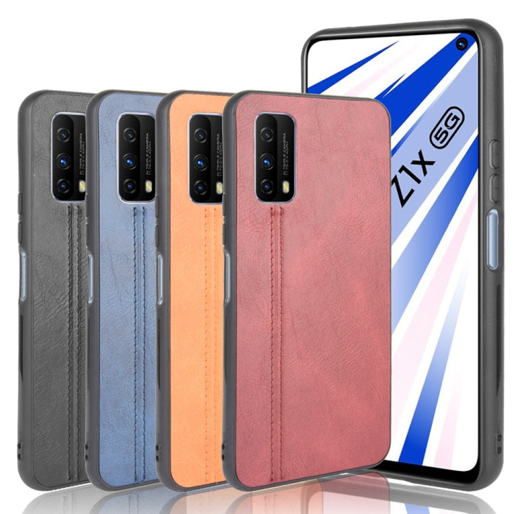 For Vivo Z1x Shockproof Sewing Cow Pattern Skin PC + PU + TPU Case