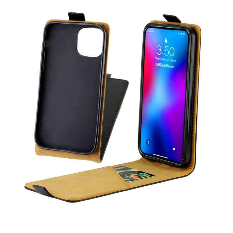 For iPhone 12 / 12 Pro Business Style Vertical Flip TPU + PU Leather Case with Card Slot(Black)