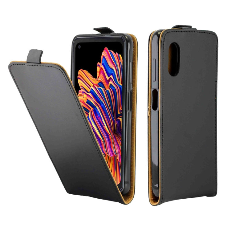 For Samsung Galaxy Xcover Pro Business Style Vertical Flip TPU Leather Case  with Card Slot(Black)