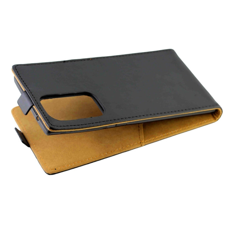 For Samsung Galaxy Note20 Ultra Business Style Vertical Flip TPU Leather Case  with Card Slot(Black)
