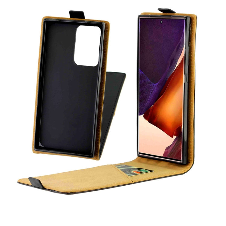 For Samsung Galaxy Note20 Ultra Business Style Vertical Flip TPU Leather Case  with Card Slot(Black)