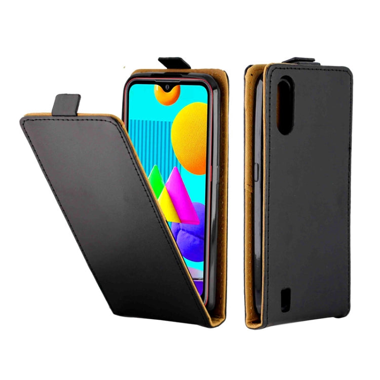 For Samsung Galaxy M01 Business Style Vertical Flip TPU Leather Case  with Card Slot(Black)