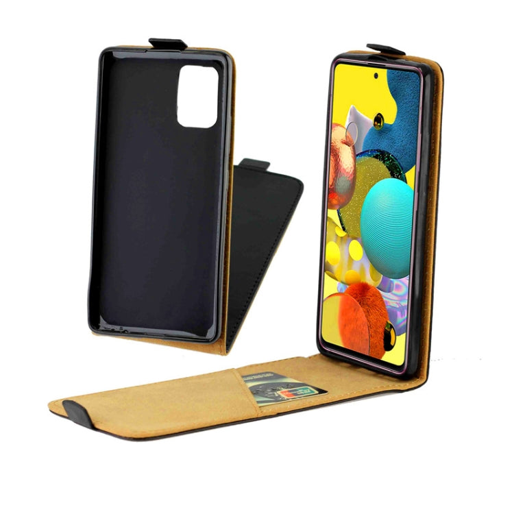 For Samsung Galaxy A51(5G) Business Style Vertical Flip TPU Leather Case  with Card Slot(Black)