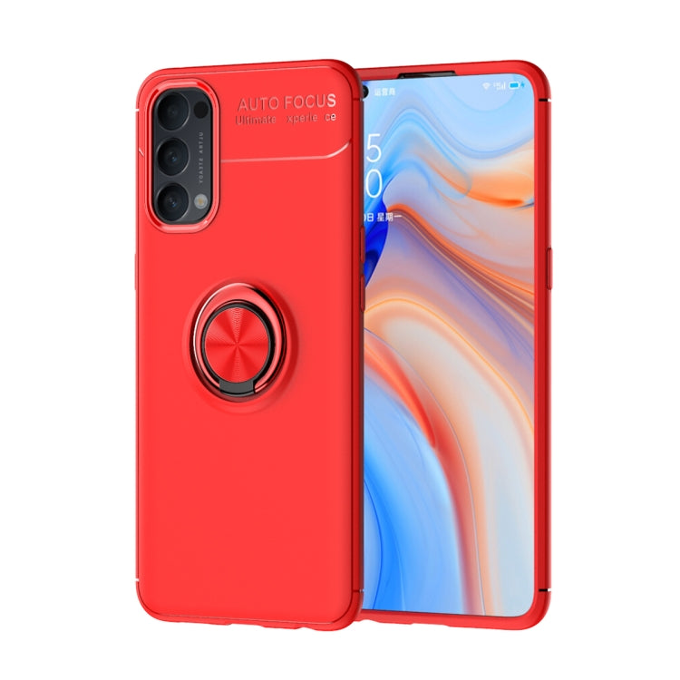 For OPPO Reno4 4G Metal Ring Holder 360 Degree Rotating TPU Case