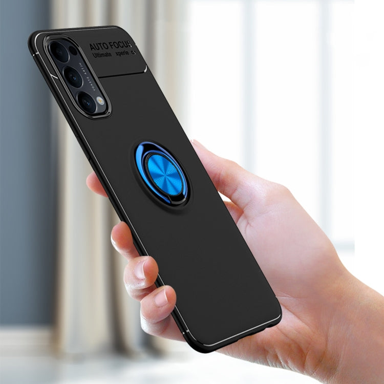 For OPPO Reno4 4G Metal Ring Holder 360 Degree Rotating TPU Case