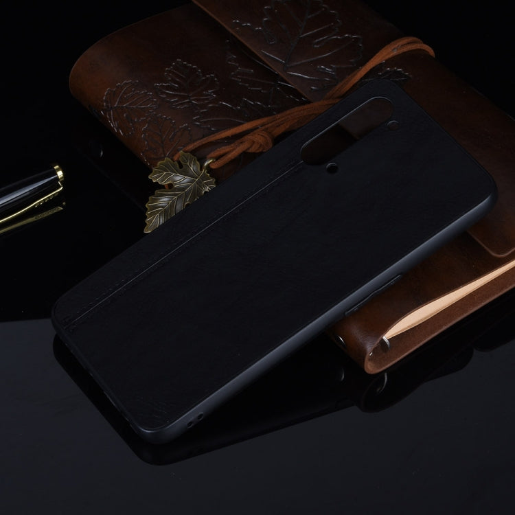 For OPPO K7 5G Shockproof Sewing Cow Pattern Skin PC + PU + TPU Case