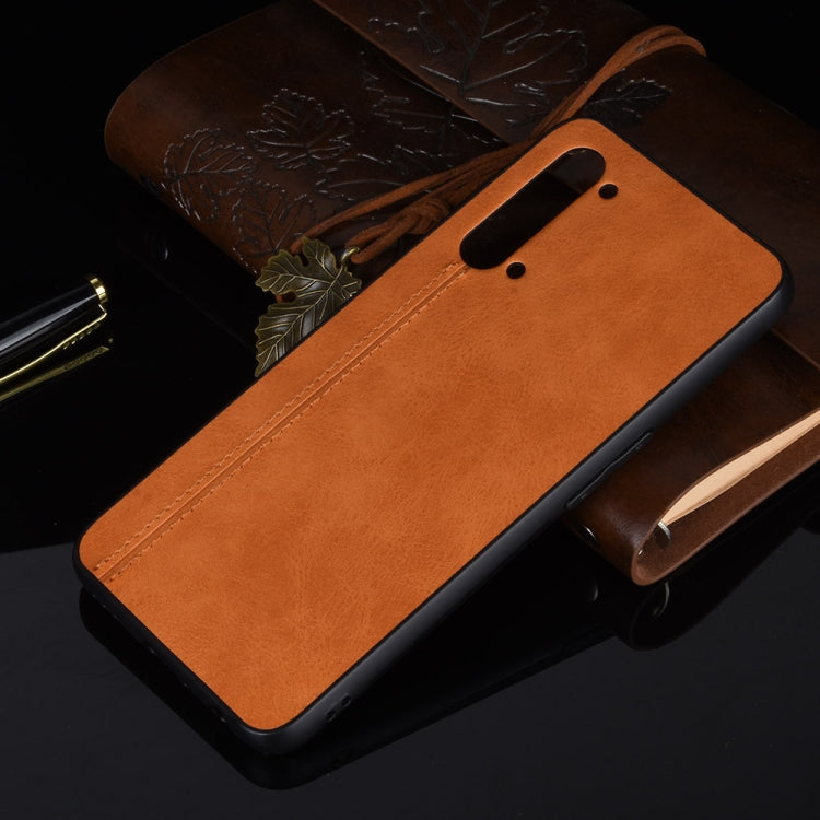 For OPPO K7 5G Shockproof Sewing Cow Pattern Skin PC + PU + TPU Case