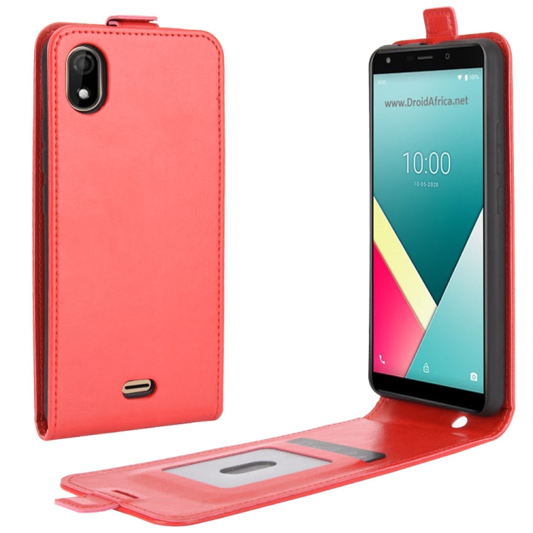 For WIKO Y61 R64 Texture Single Vertical Flip Leather Protective Case with Card Slots & Photo Frame