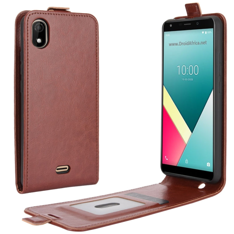 For WIKO Y61 R64 Texture Single Vertical Flip Leather Protective Case with Card Slots & Photo Frame