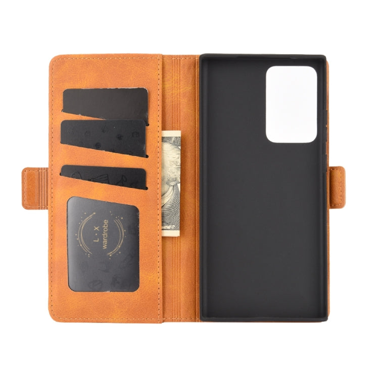 For Samsung Galaxy Note20 Ultra Dual-side Magnetic Buckle Horizontal Flip Leather Case with Holder & Card Slots & Wallet