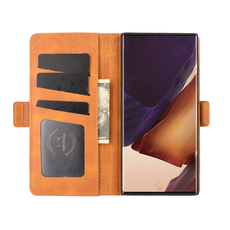 For Samsung Galaxy Note20 Ultra Dual-side Magnetic Buckle Horizontal Flip Leather Case with Holder & Card Slots & Wallet