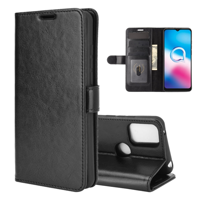 For Alcatel 3X 2020 R64 Texture Single Horizontal Flip Protective Case with Holder & Card Slots & Wallet& Photo Frame