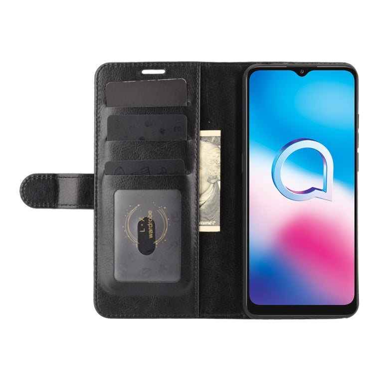For Alcatel 3X 2020 R64 Texture Single Horizontal Flip Protective Case with Holder & Card Slots & Wallet& Photo Frame