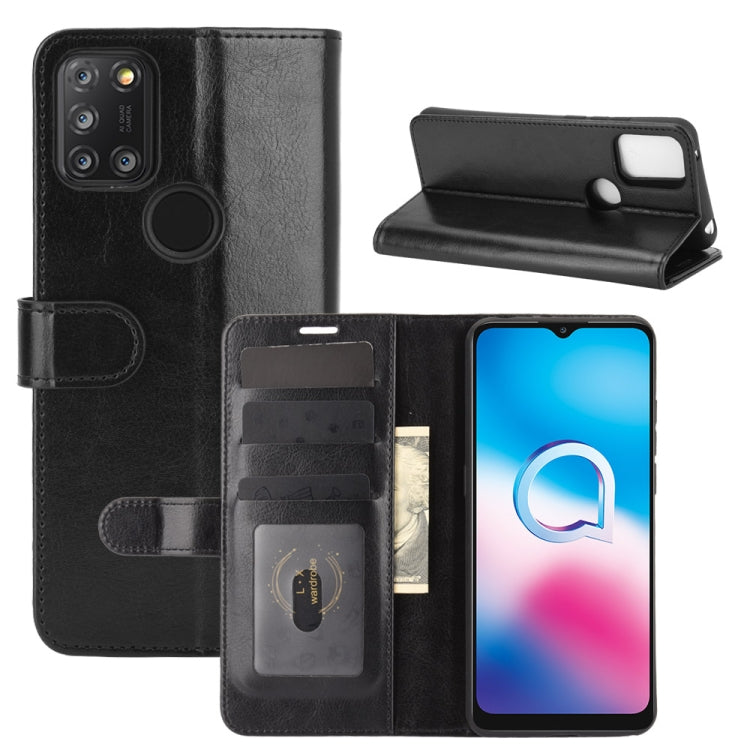 For Alcatel 3X 2020 R64 Texture Single Horizontal Flip Protective Case with Holder & Card Slots & Wallet& Photo Frame