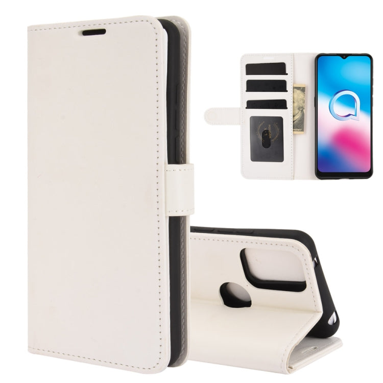 For Alcatel 3X 2020 R64 Texture Single Horizontal Flip Protective Case with Holder & Card Slots & Wallet& Photo Frame