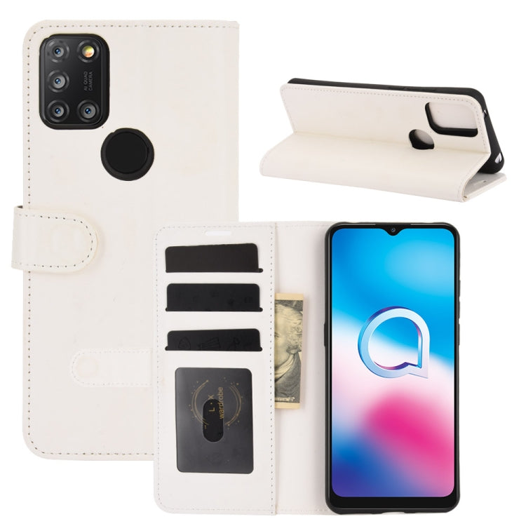 For Alcatel 3X 2020 R64 Texture Single Horizontal Flip Protective Case with Holder & Card Slots & Wallet& Photo Frame