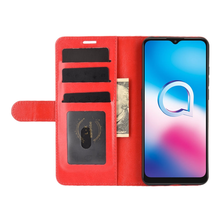For Alcatel 3X 2020 R64 Texture Single Horizontal Flip Protective Case with Holder & Card Slots & Wallet& Photo Frame