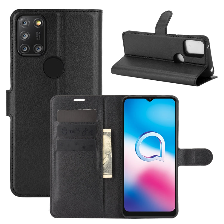 For Alcatel 3X 2020 Litchi Texture Horizontal Flip Protective Case with Holder & Card Slots & Wallet