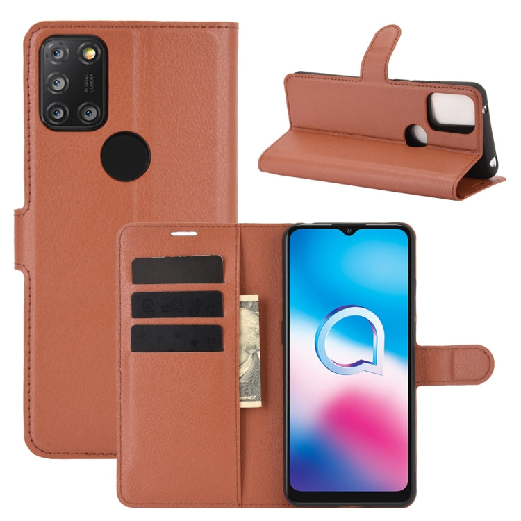 For Alcatel 3X 2020 Litchi Texture Horizontal Flip Protective Case with Holder & Card Slots & Wallet