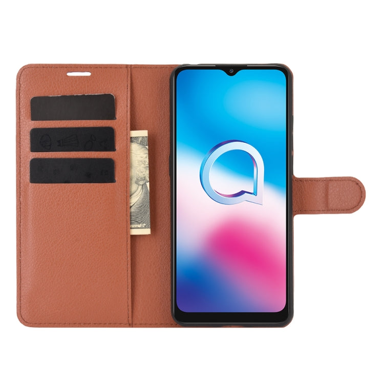 For Alcatel 3X 2020 Litchi Texture Horizontal Flip Protective Case with Holder & Card Slots & Wallet