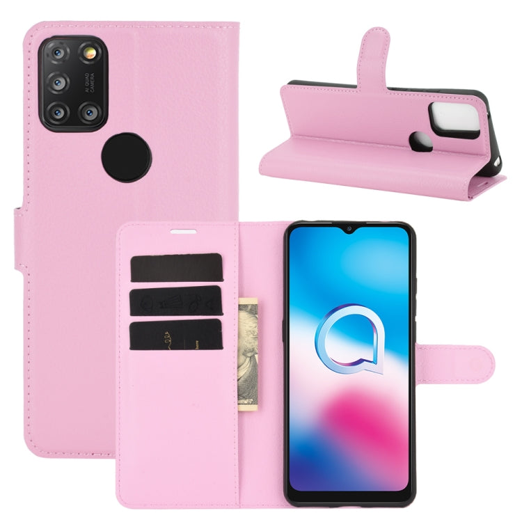 For Alcatel 3X 2020 Litchi Texture Horizontal Flip Protective Case with Holder & Card Slots & Wallet