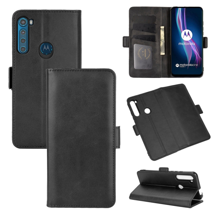 For Motorola One Fusion+ Dual-side Magnetic Buckle Horizontal Flip Leather Case with Holder & Card Slots & Wallet