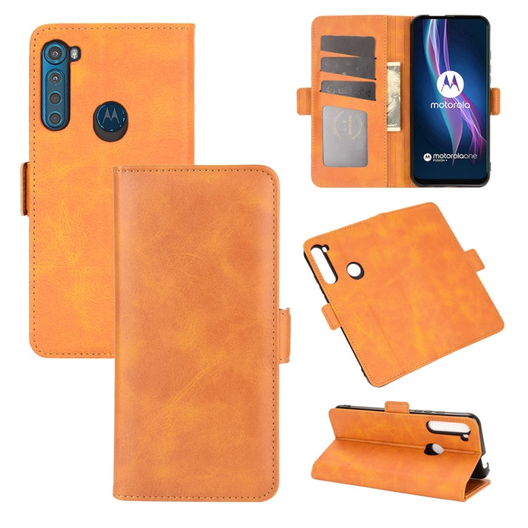 For Motorola One Fusion+ Dual-side Magnetic Buckle Horizontal Flip Leather Case with Holder & Card Slots & Wallet