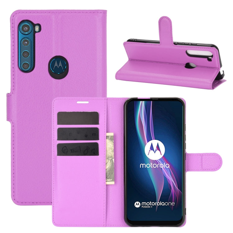 For Motorola One Fusion+ Litchi Texture Horizontal Flip Protective Case with Holder & Card Slots & Wallet