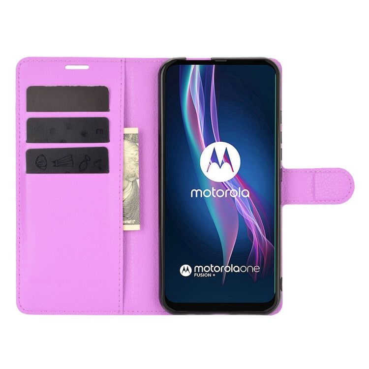 For Motorola One Fusion+ Litchi Texture Horizontal Flip Protective Case with Holder & Card Slots & Wallet