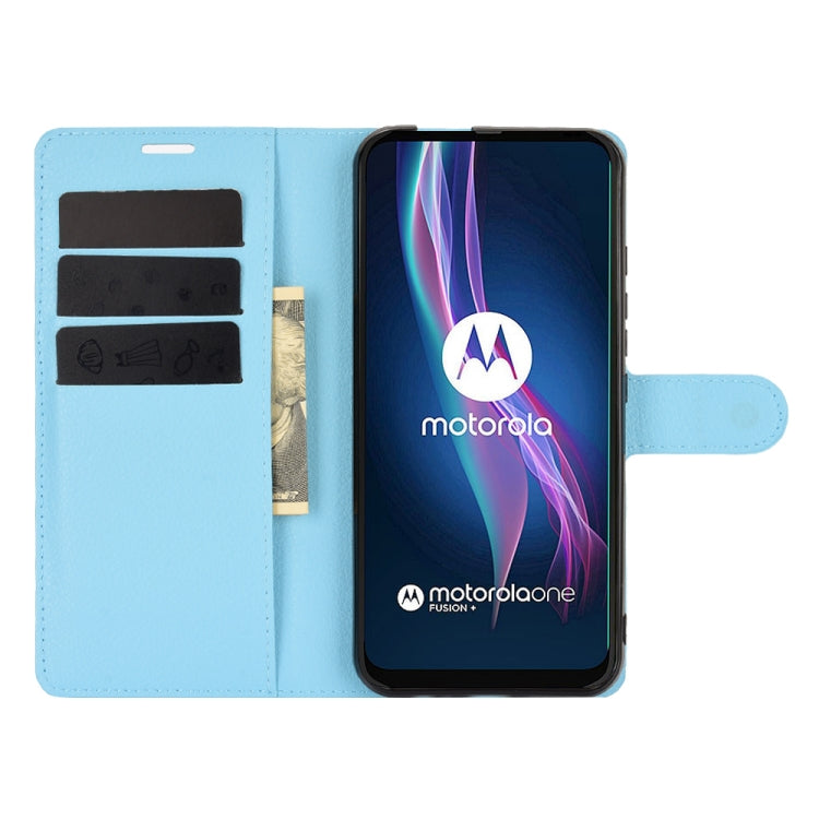 For Motorola One Fusion+ Litchi Texture Horizontal Flip Protective Case with Holder & Card Slots & Wallet