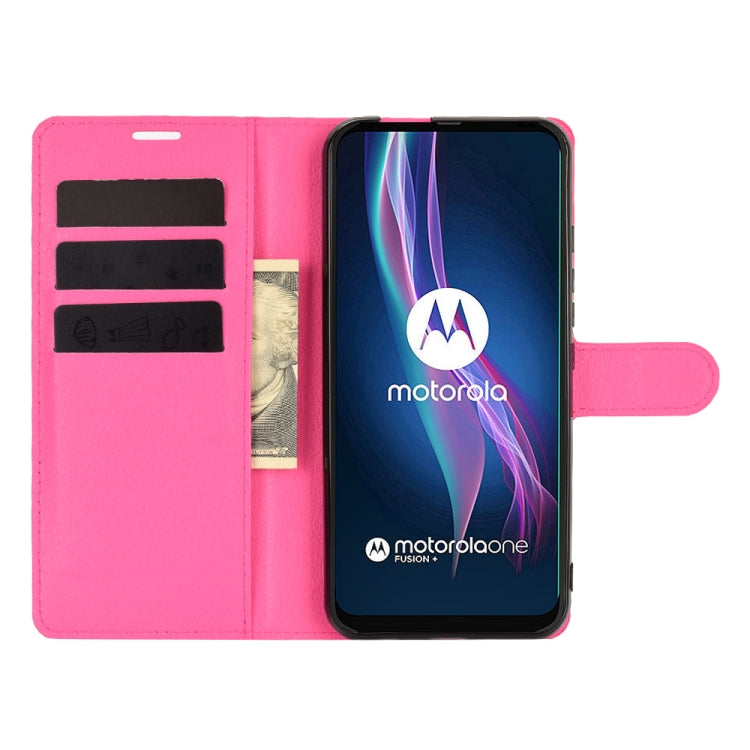 For Motorola One Fusion+ Litchi Texture Horizontal Flip Protective Case with Holder & Card Slots & Wallet